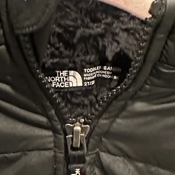 The North Face Black Hooded Fleece Winter Puffer Jacket Size 2T - Picture 2 of 6